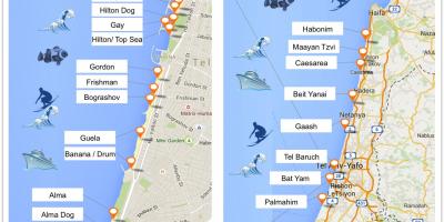 Mapa Tel Aviv plaže
