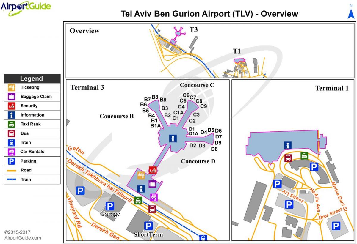 ben-gurion međunarodni aerodrom mapu