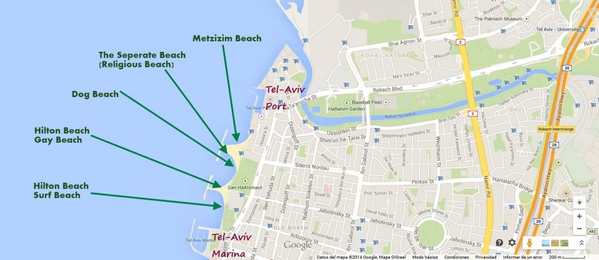 mapa poziciju Tel Aviva