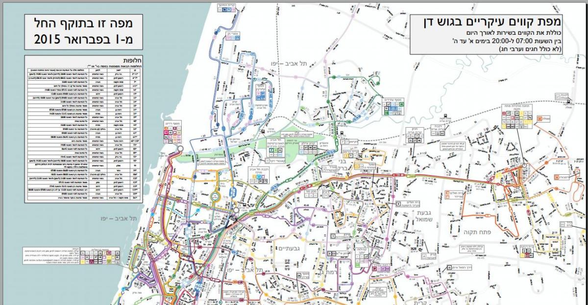 Tel Aviv autobus mapa puteva