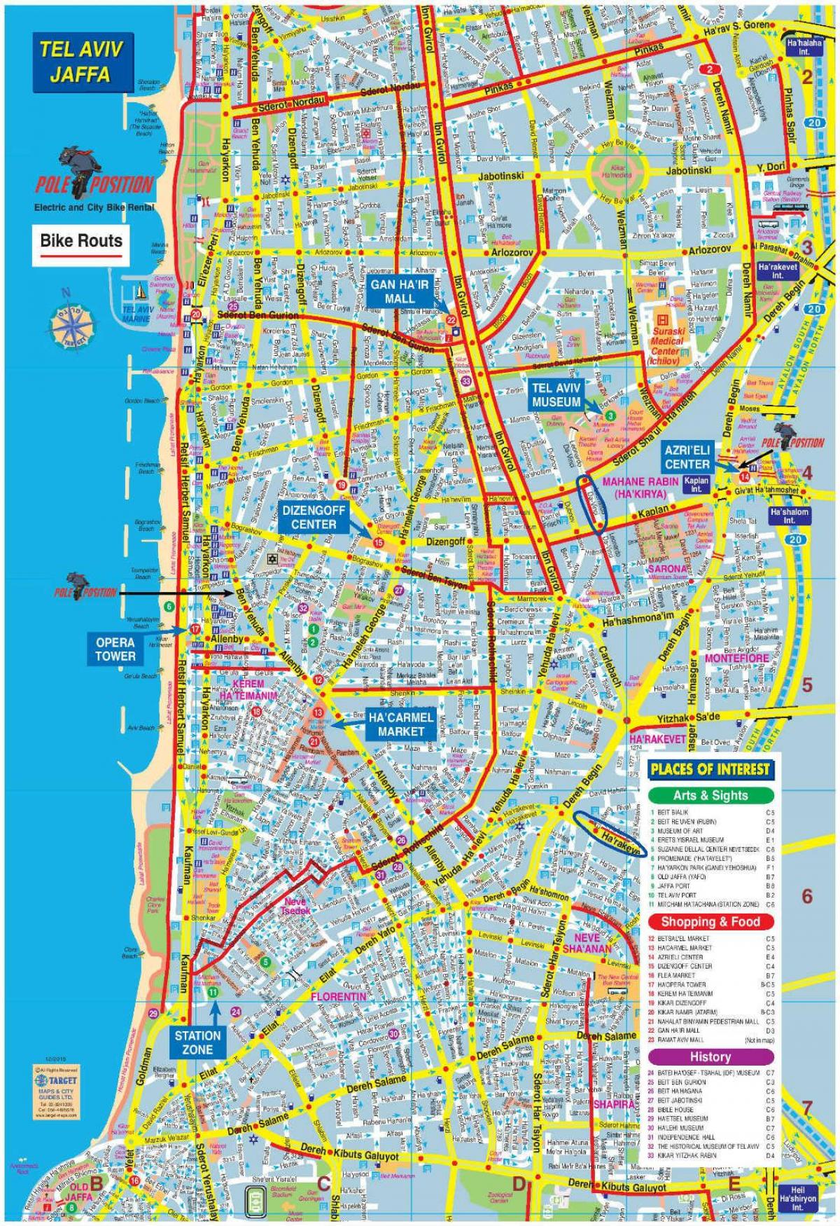 mapa Tel Aviv bicikl