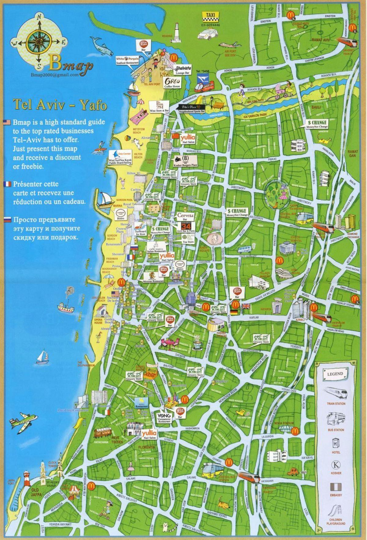 Tel Aviv atrakcije mapu